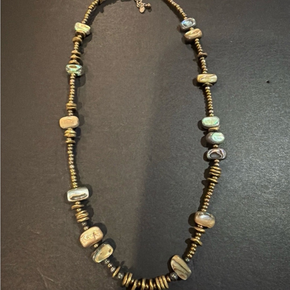 Silpada N1729 Boho Beaded copper Abalone shell green 17-21” NLA Vintage RARE! 📿v - Picture 3 of 4